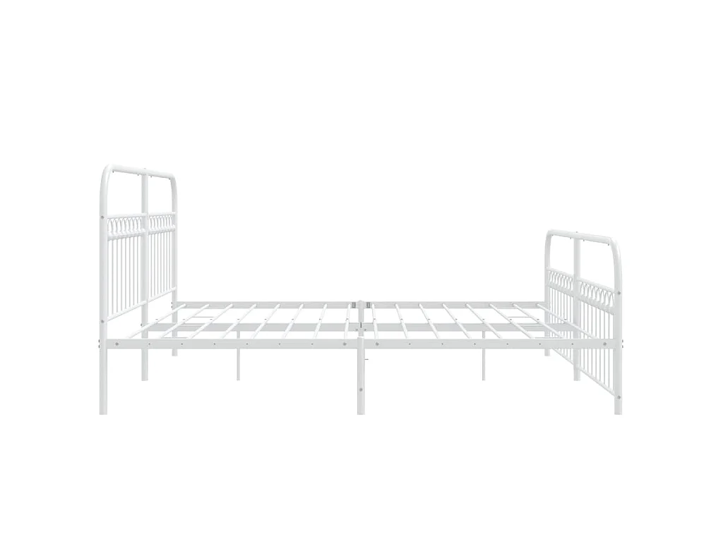 Estrutura de cama com cabeceira e pés 193x203 cm metal branco