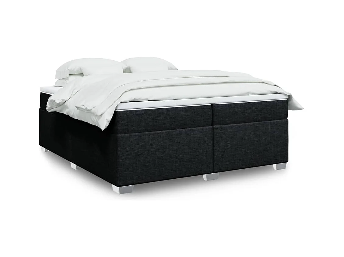 Boxspring met matras stof zwart 200x200 cm