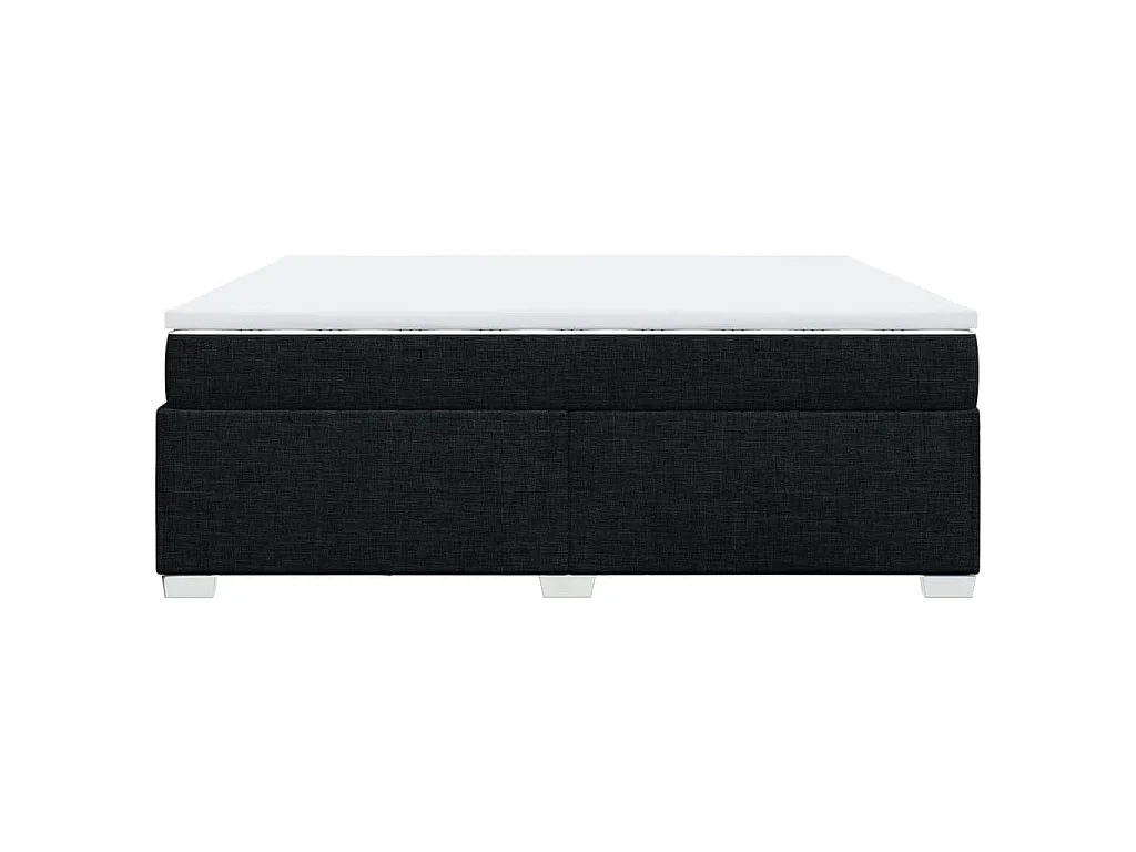 Cama com molas/colchão 200x200 cm tecido preto
