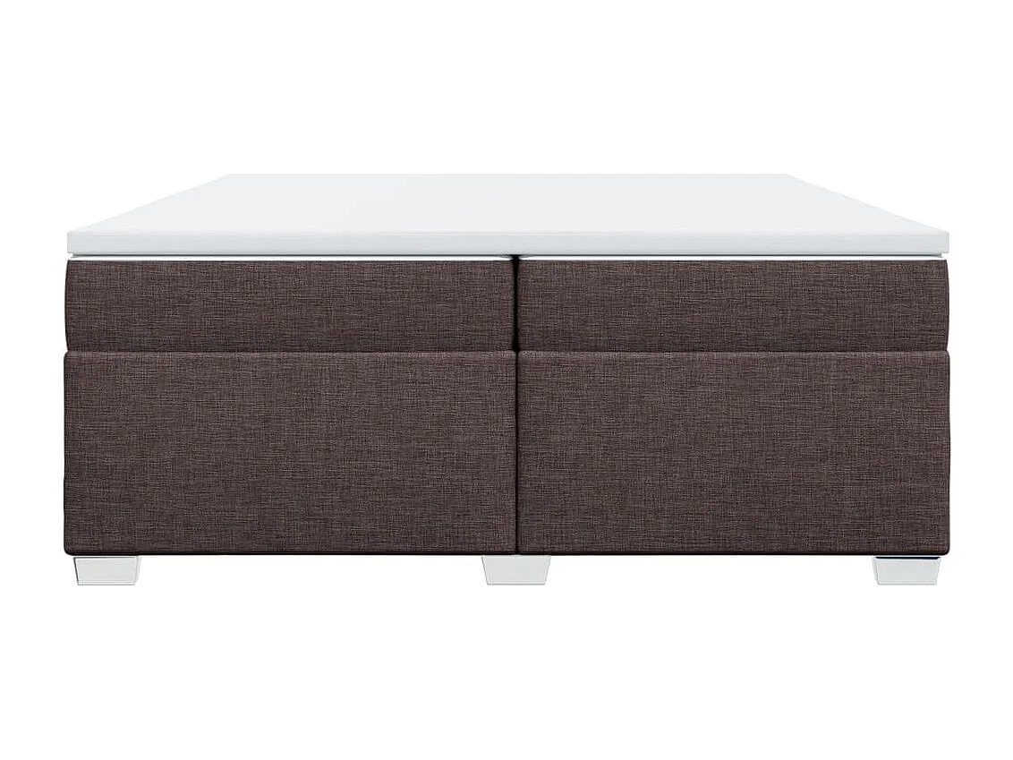 Boxspring met matras stof donkerbruin 200x200 cm