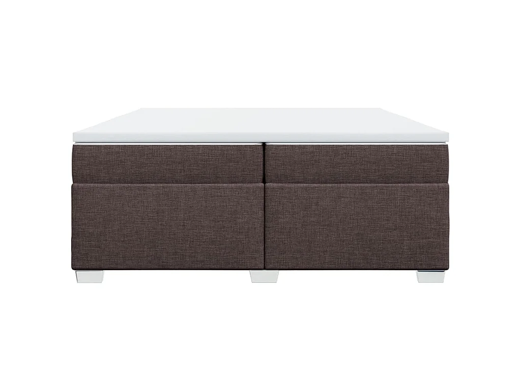 Cama com molas/colchão 200x200 cm tecido castanho-escuro