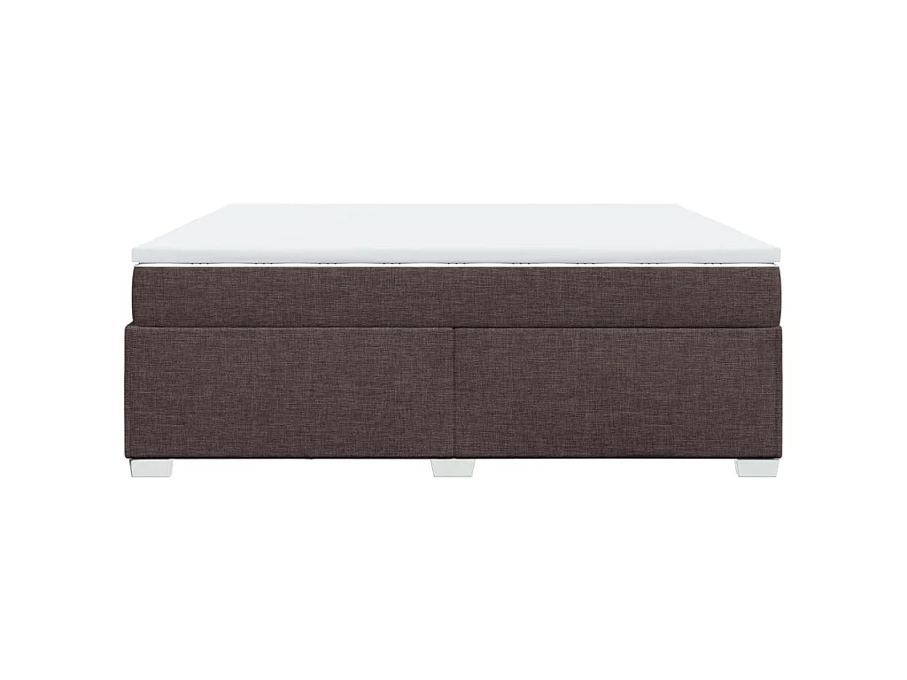 Cama com molas/colchão 200x200 cm tecido castanho-escuro
