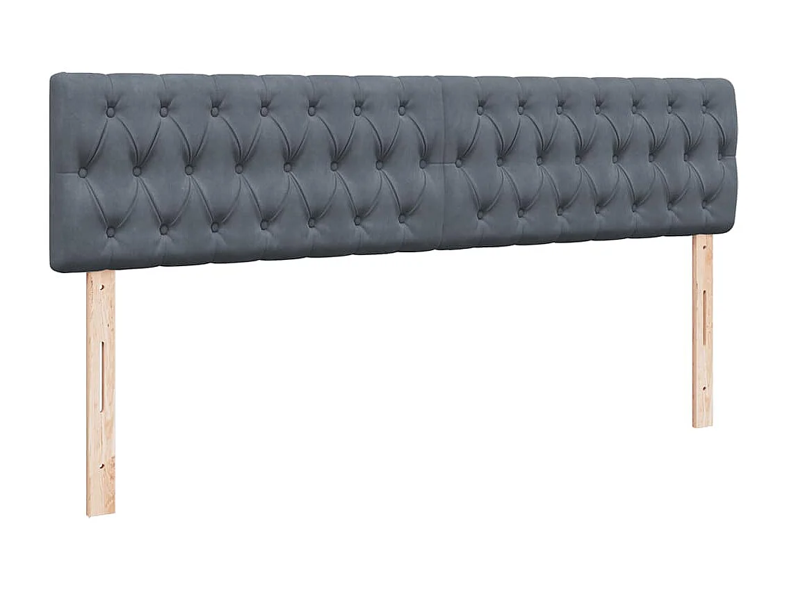 Cadre de lit ottoman avec matelas gris foncé 200x200 cm velours
