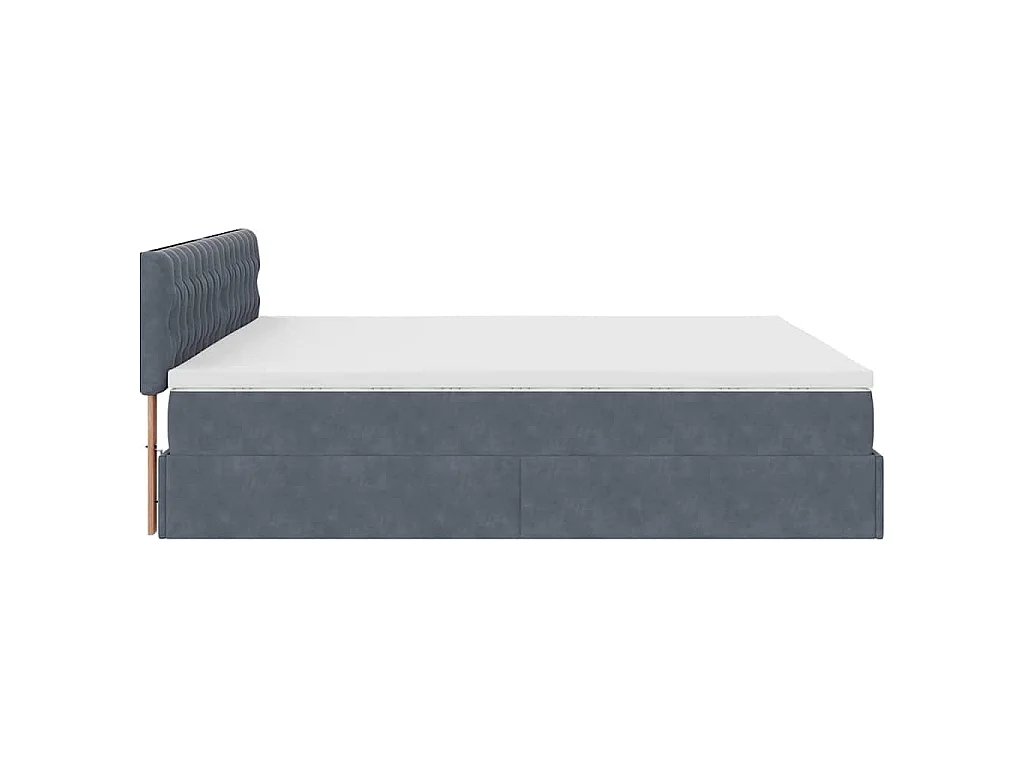 Estructura cama otomana colchones terciopelo gris oscuro