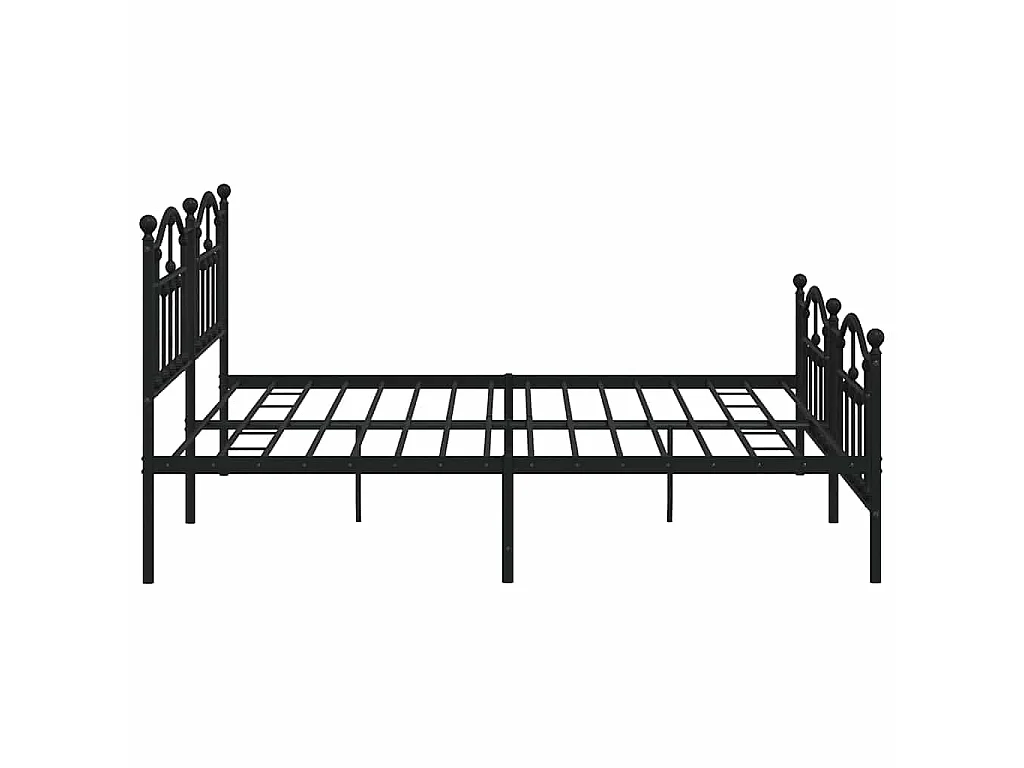 Cadre de lit métal sans matelas avec pied de lit noir 193x203cm