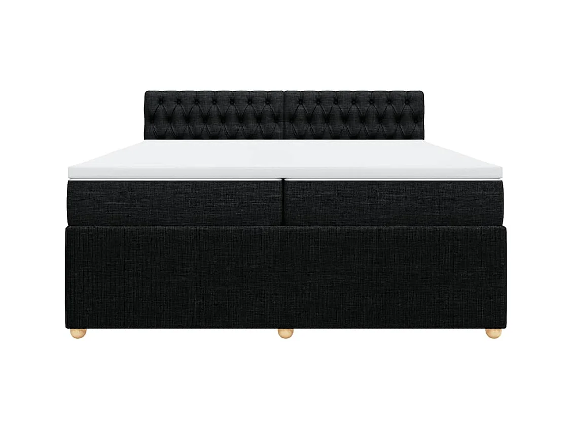 Cama com molas/colchão 200x200 cm tecido preto