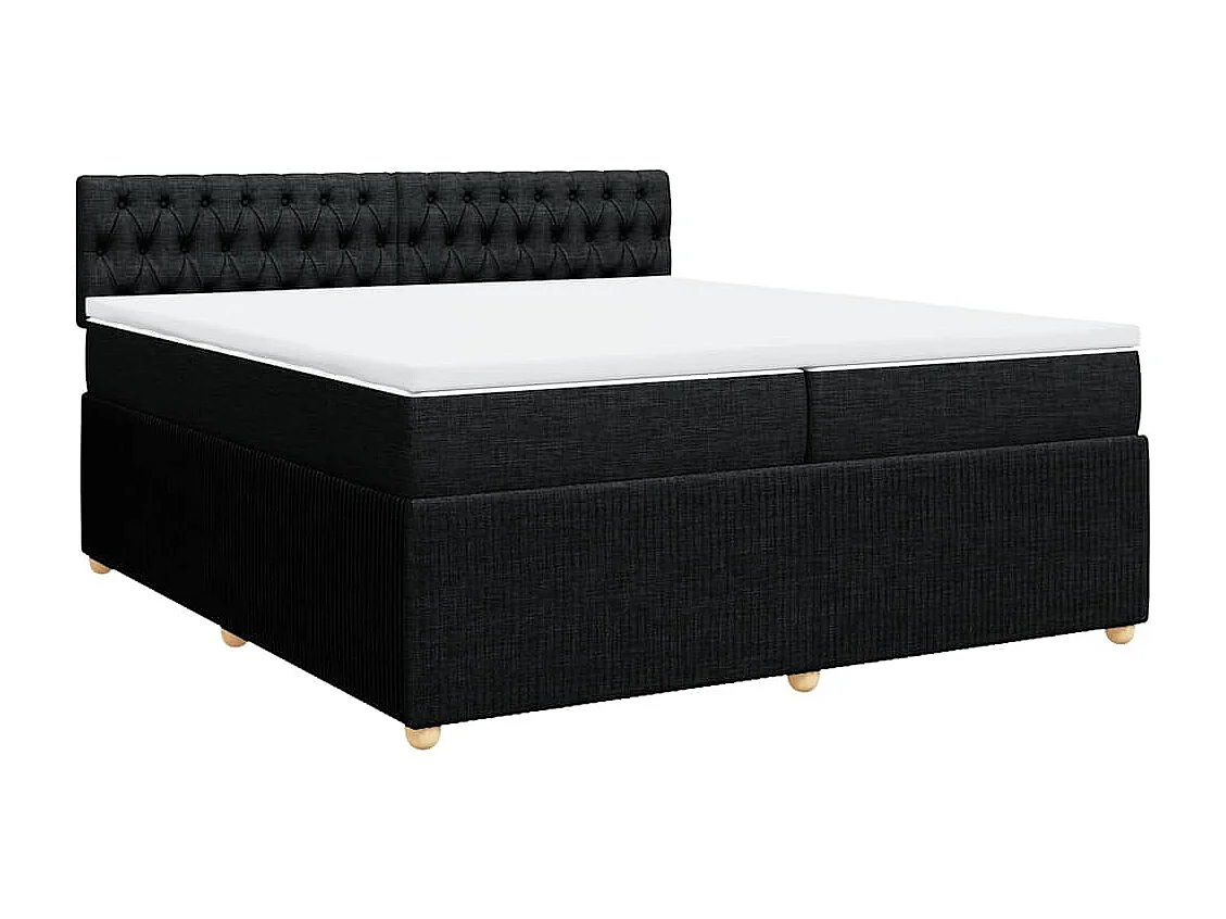 Boxspringbett mit Matratze Schwarz 200x200 cm Stoff