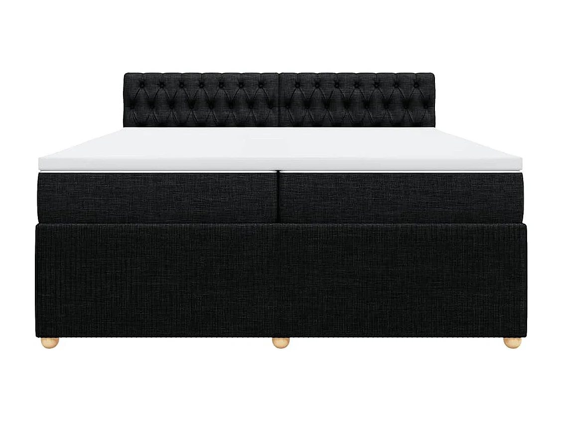 Boxspringbett mit Matratze Schwarz 200x200 cm Stoff