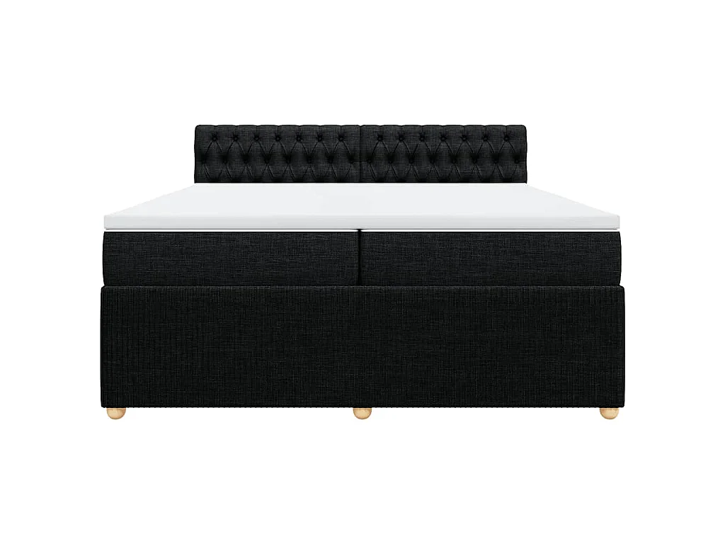 Cama com molas/colchão 200x200 cm tecido preto