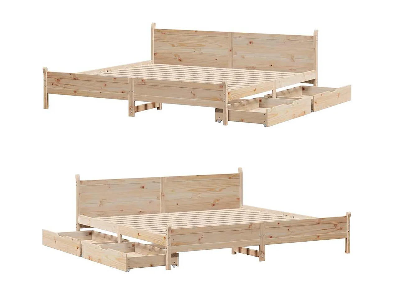 Cadre de lit sans matelas 200x200 cm bois massif de pin