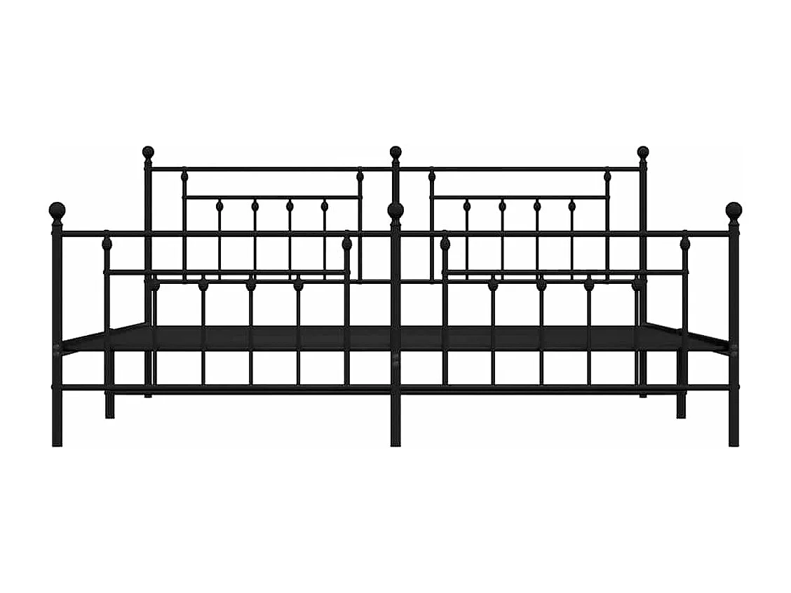 Estructura cama sin colchón con estribo metal negro 193x203 cm