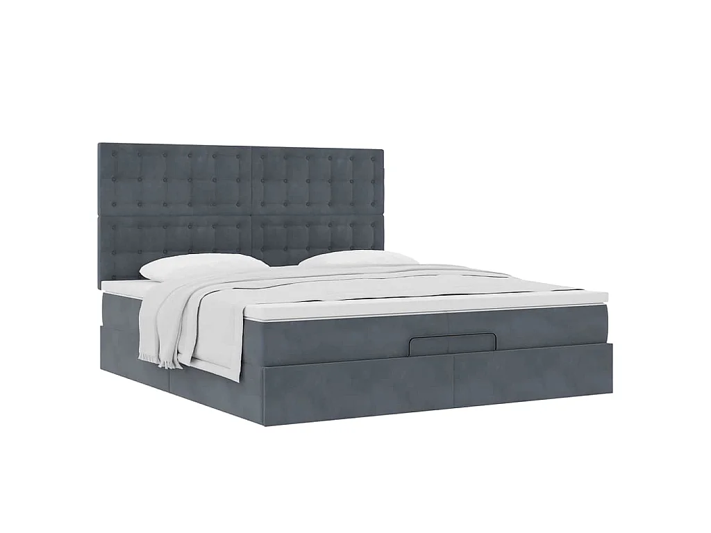 Ottoman bed met matrassen en LED's 200x200cm fluweel