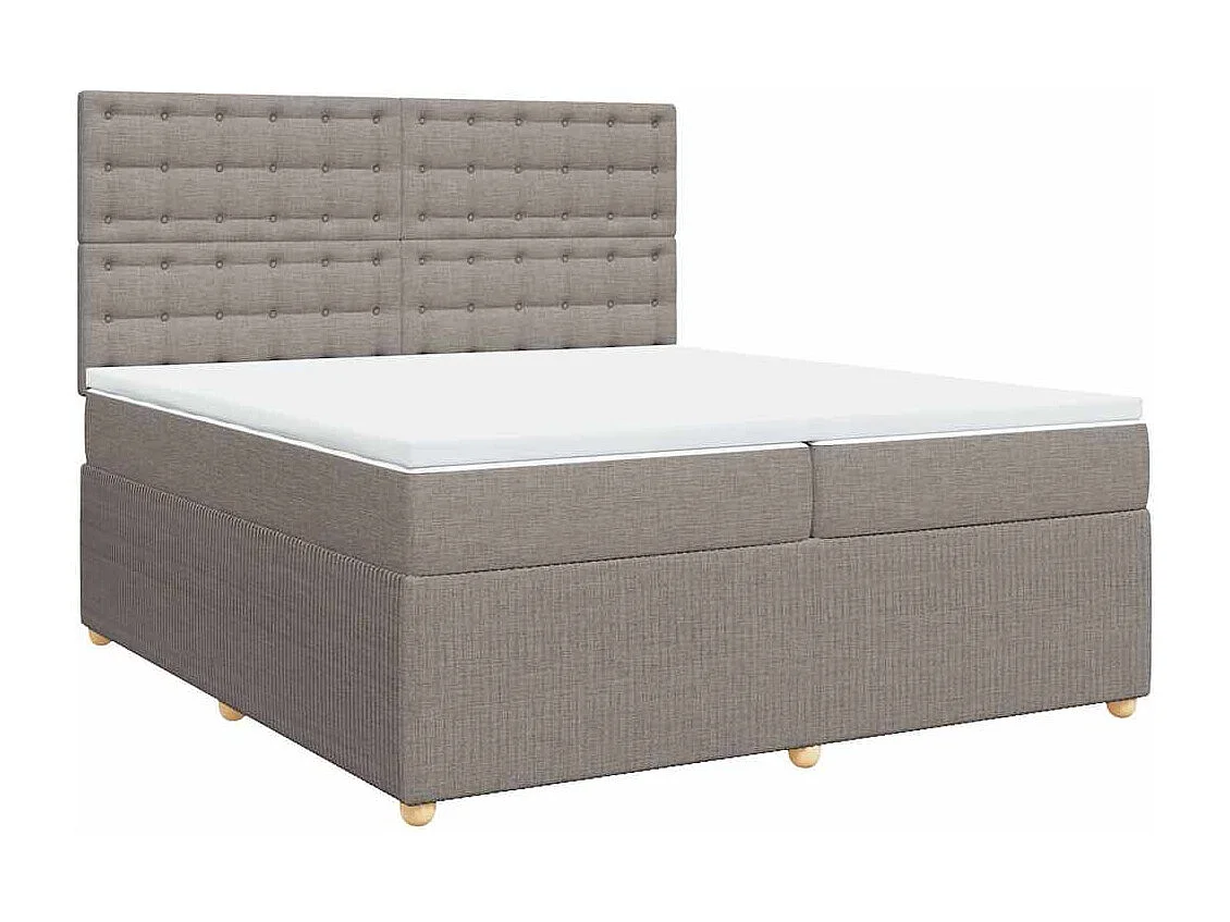 Sommier à lattes de lit avec matelas Taupe 200x200 cm Tissu