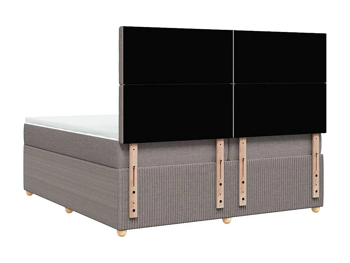 Sommier à lattes de lit avec matelas Taupe 200x200 cm Tissu