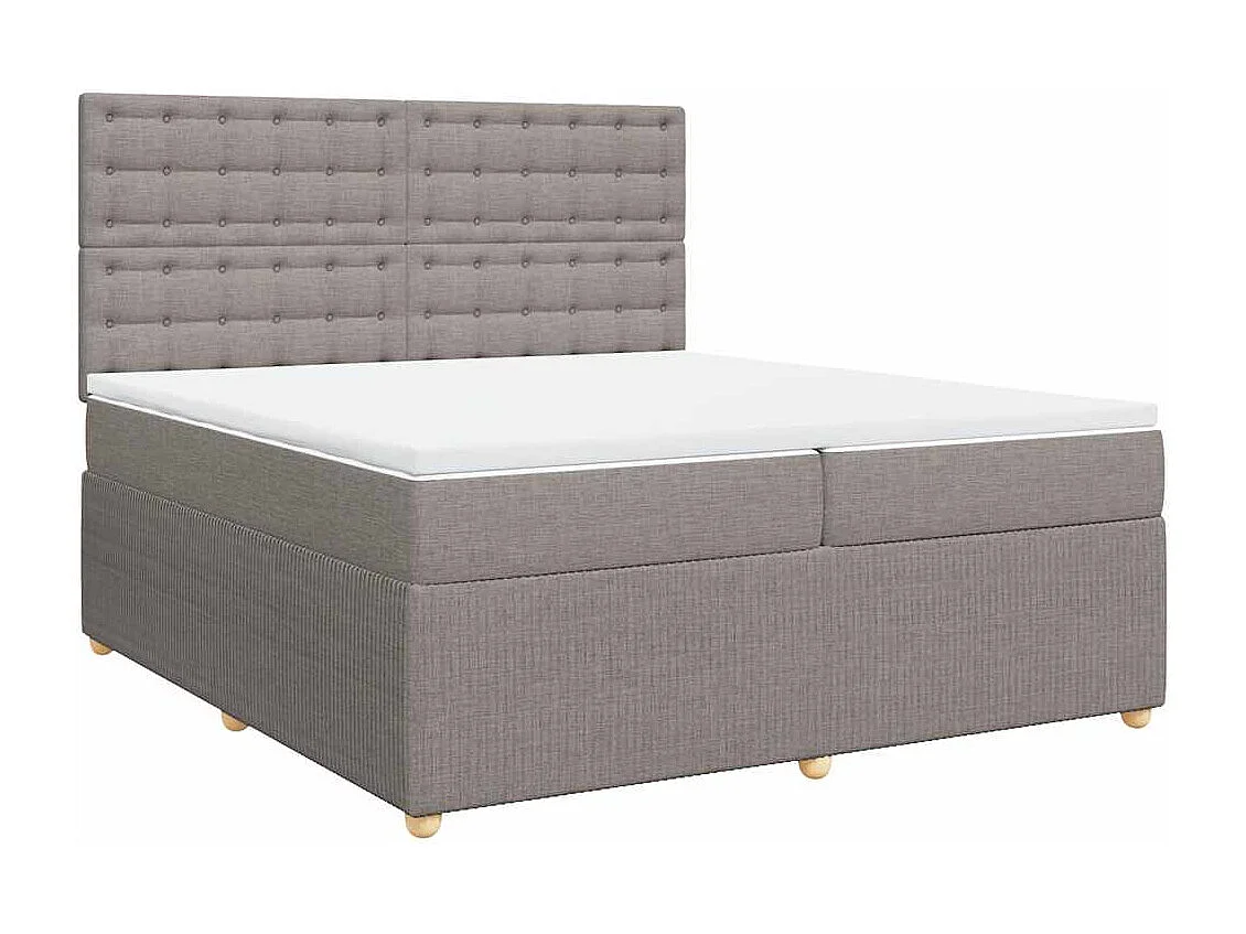 Sommier à lattes de lit avec matelas Taupe 200x200 cm Tissu