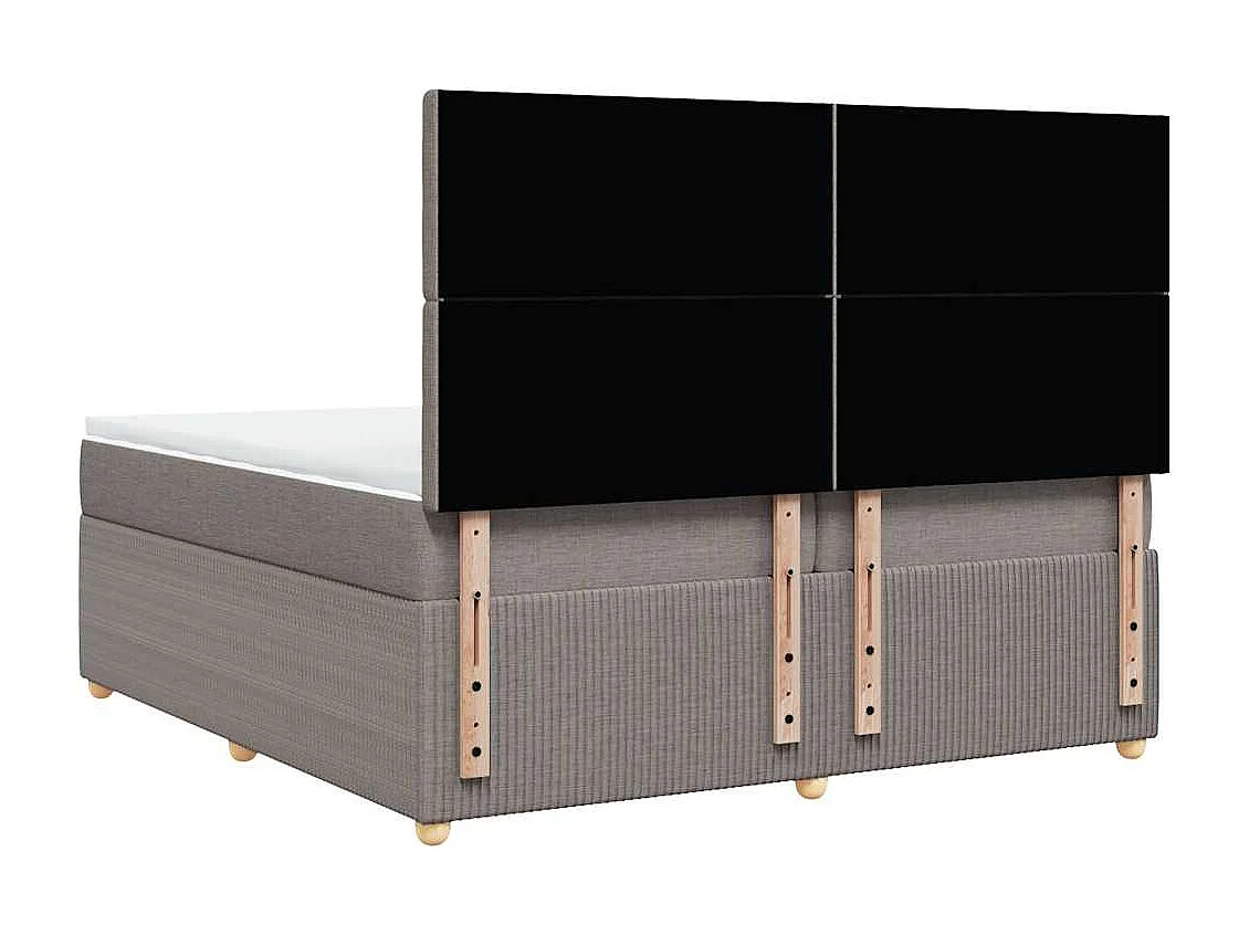 Sommier à lattes de lit avec matelas Taupe 200x200 cm Tissu
