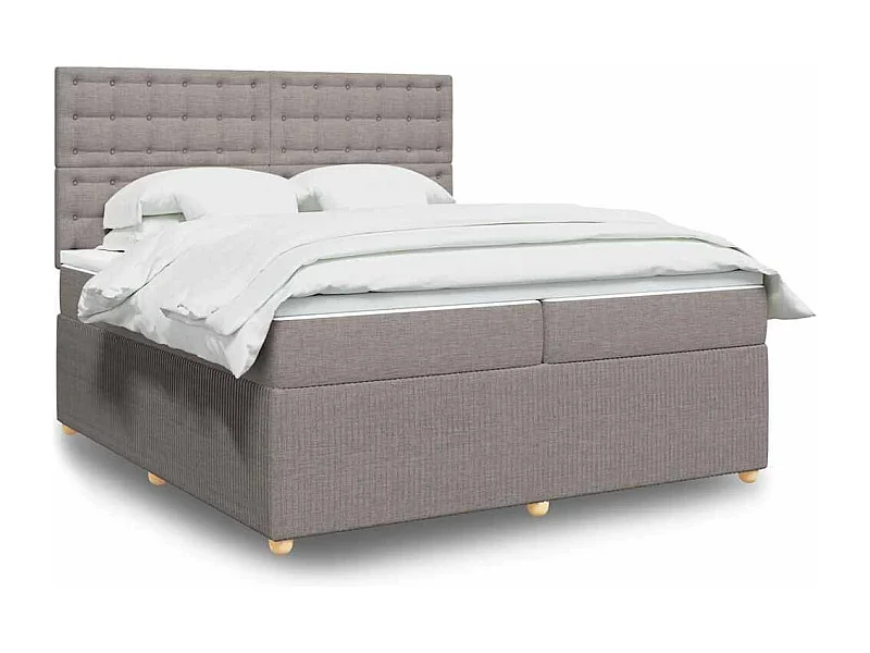 Giroletto a Molle con Materasso Tortora 200x200 cm in Tessuto