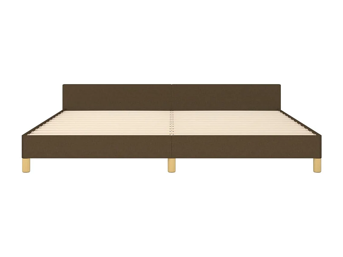 Cadre de lit sans matelas marron foncé 200x200 cm tissu
