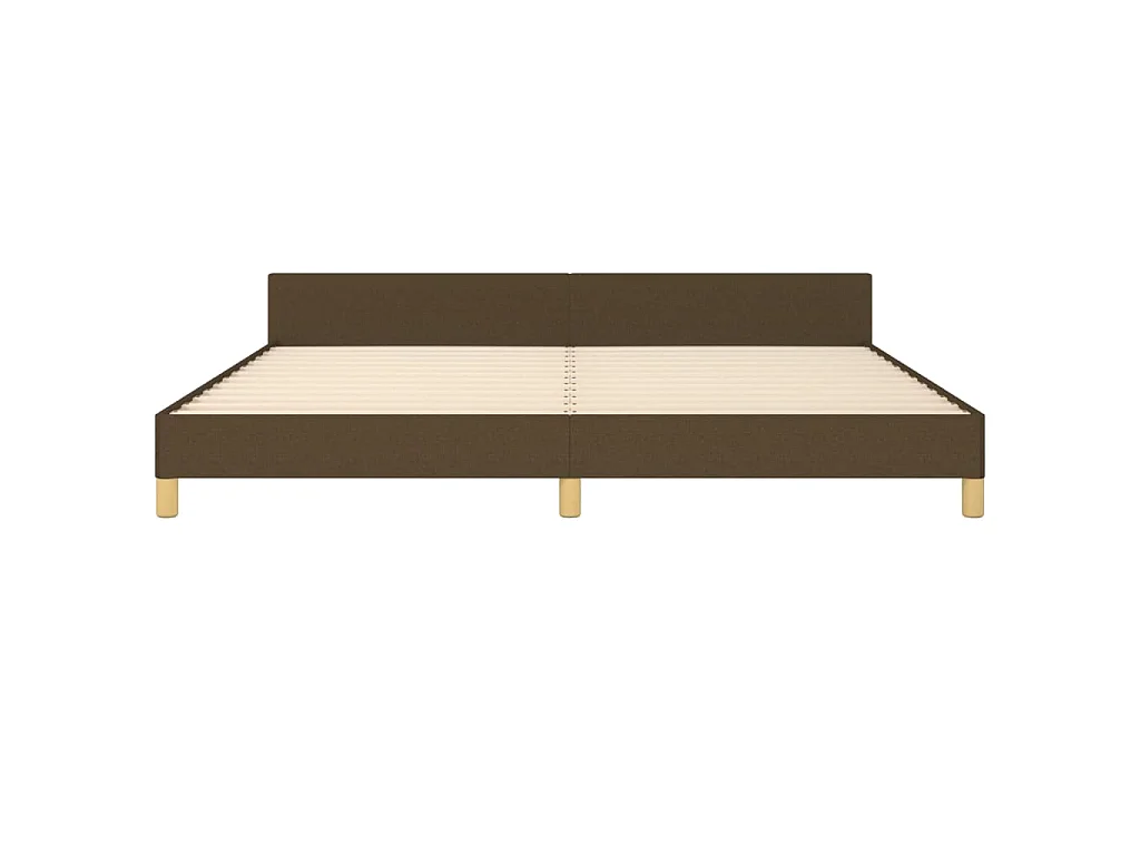 Cama sin colchón tela marrón oscuro 200x200 cm