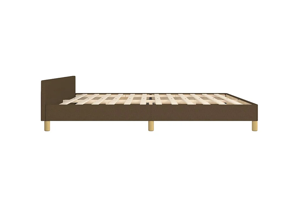 Cama sin colchón tela marrón oscuro 200x200 cm