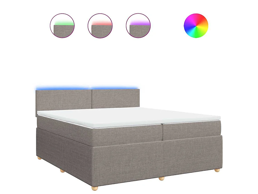 Boxspringbett mit Matratze Taupe 200x200 cm Stoff