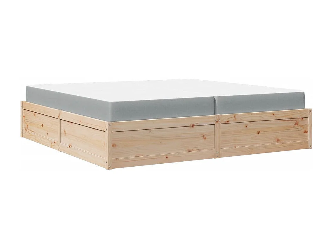 Cama con colchón madera maciza de pino 200x200 cm