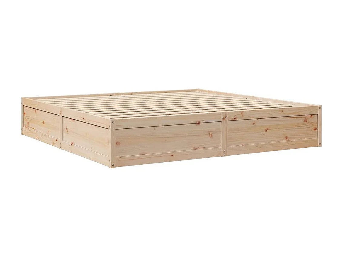 Cama con colchón madera maciza de pino 200x200 cm