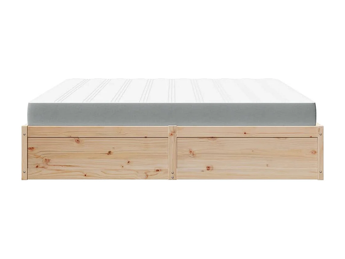 Lit avec matelas 200x200 cm bois massif de pin