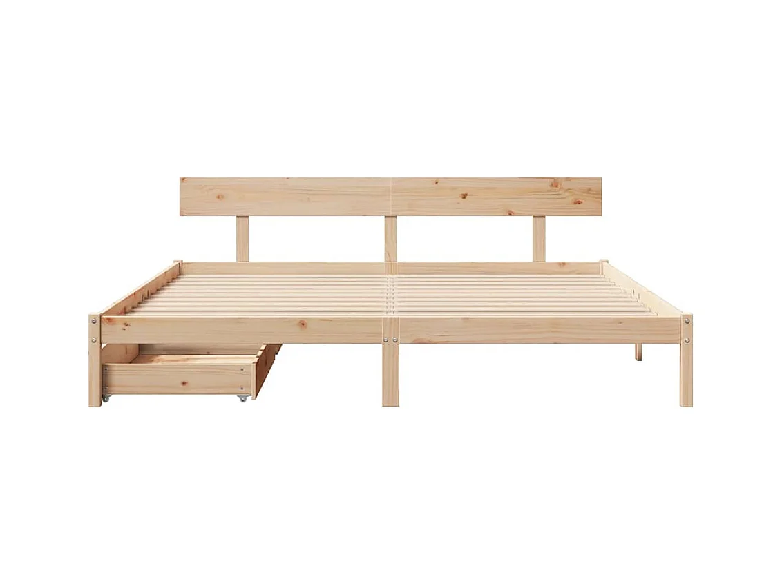 Cadre de lit sans matelas 200x200 cm bois massif de pin