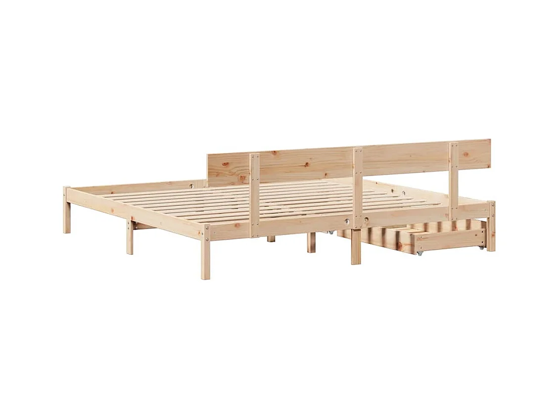 Cadre de lit sans matelas 200x200 cm bois massif de pin