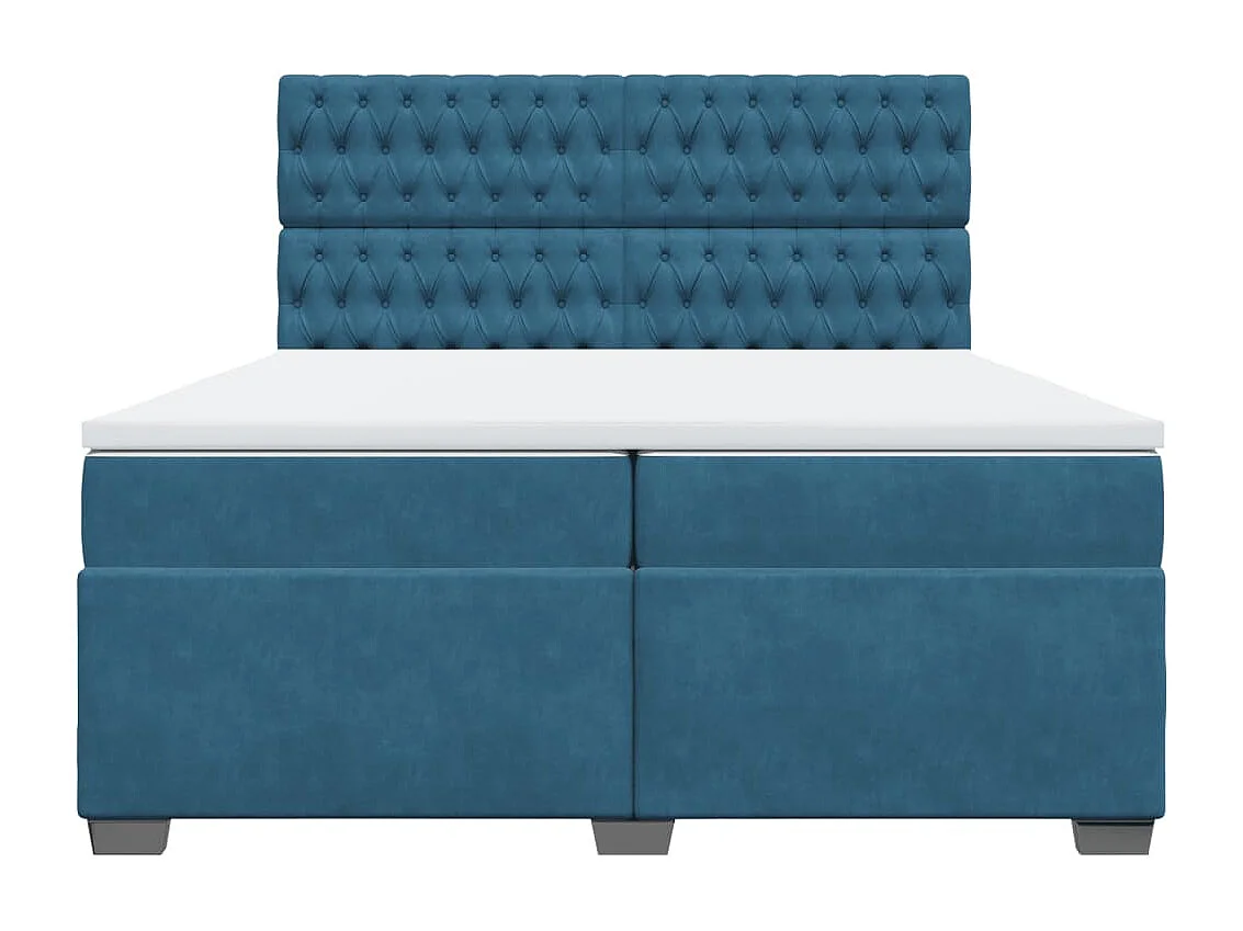 Boxspringbett mit Matratze Blau 200x200 cm Samt