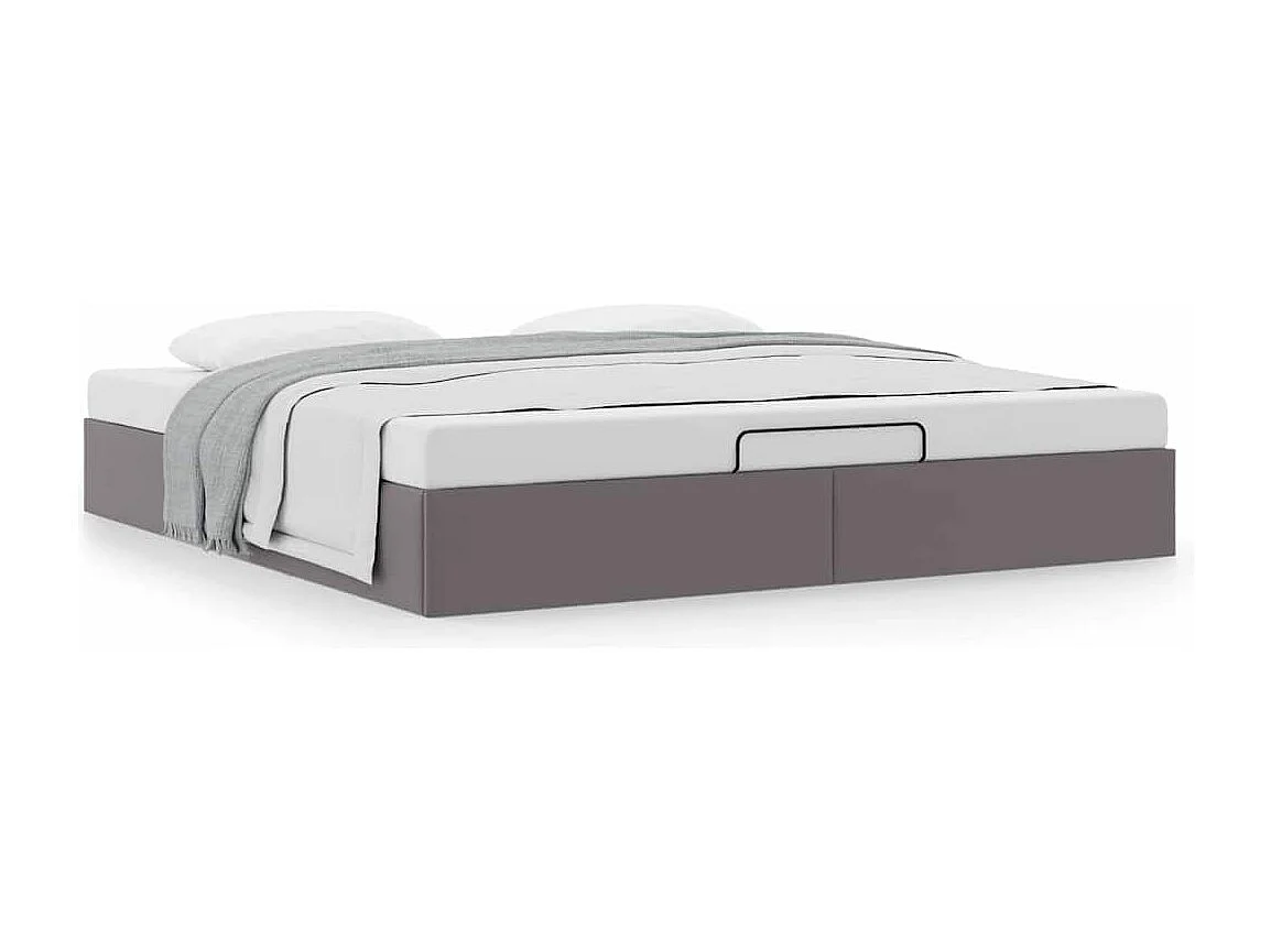 Estrutura de cama otomana sem colchão 200x200 cm cinzento