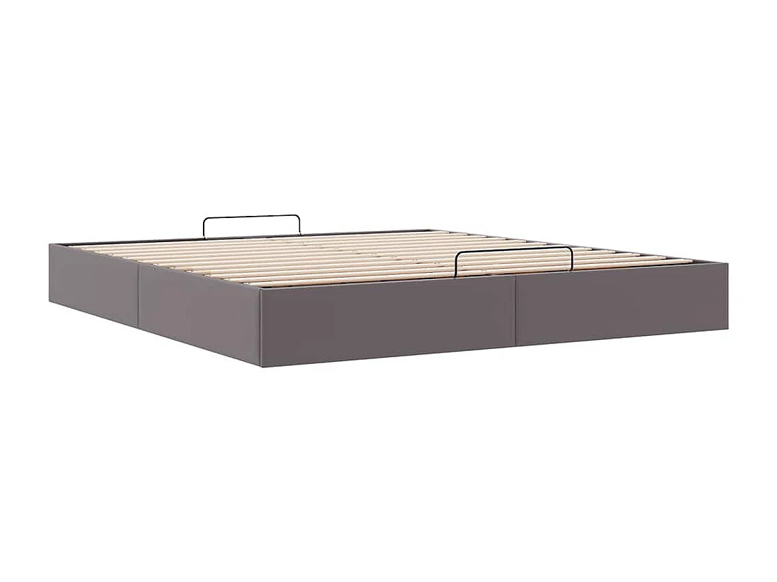 Estrutura de cama otomana sem colchão 200x200 cm cinzento