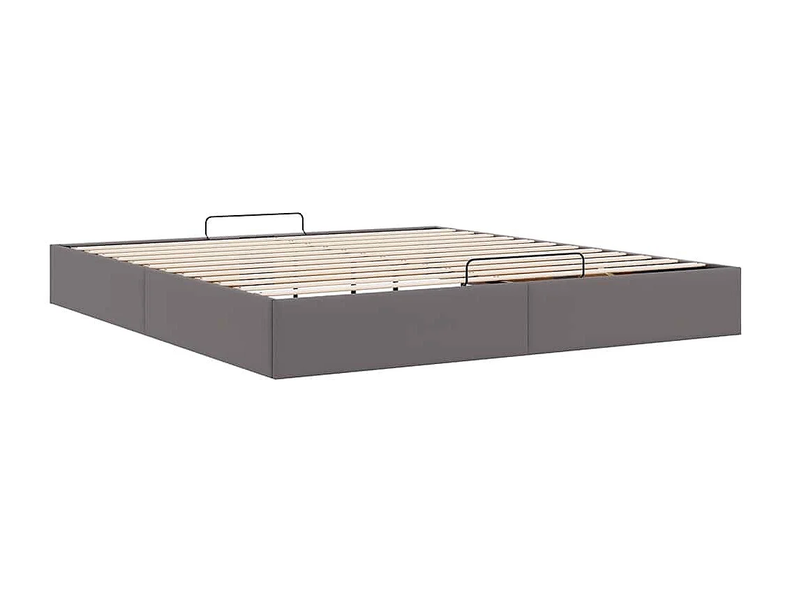Estrutura de cama otomana sem colchão 200x200 cm cinzento