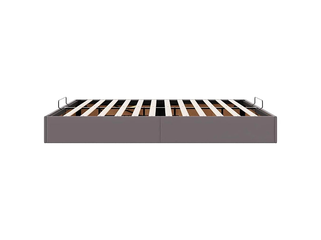Cadre de lit ottoman sans matelas gris 200x200 cm similicuir