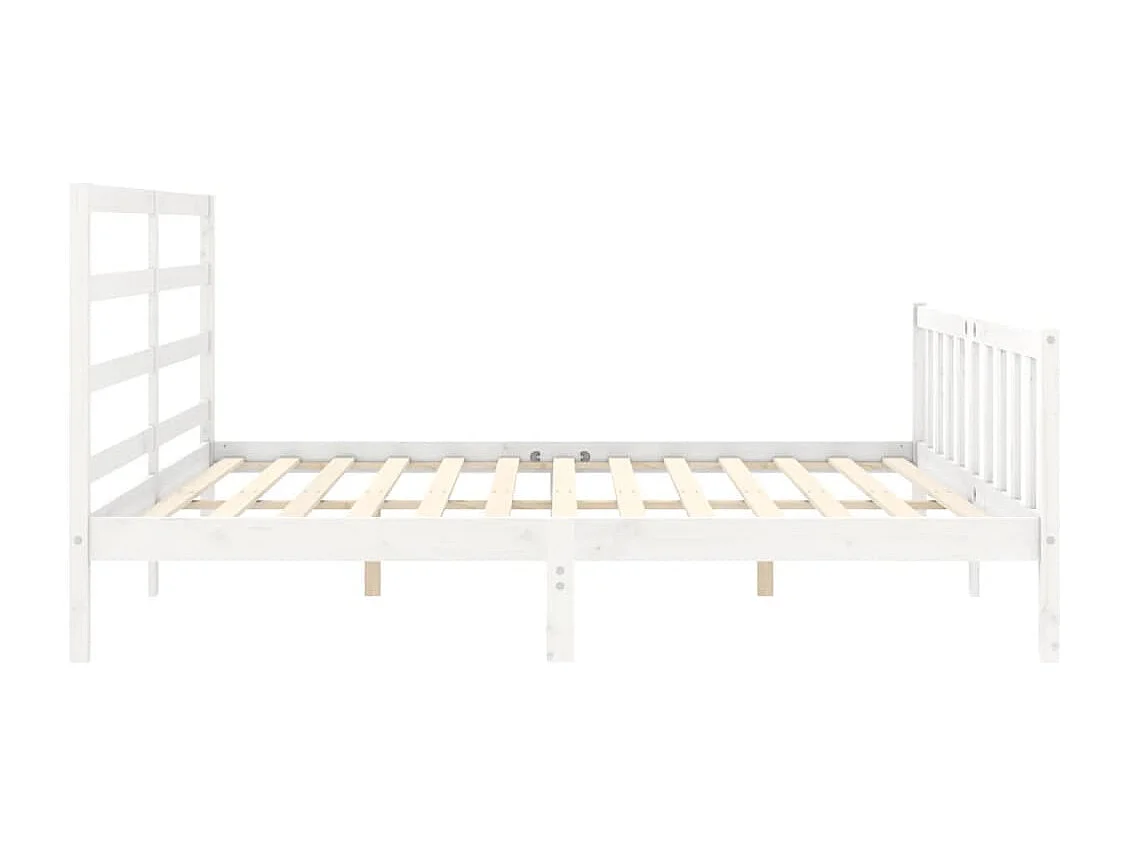 Bedframe zonder matras massief grenenhout wit 200x200 cm