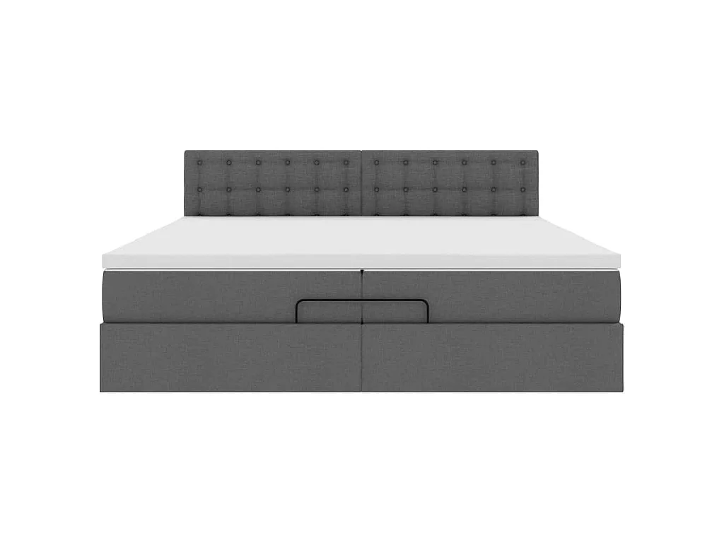 Struttura Letto Pouf con Materasso 200x200 cm in Tessuto