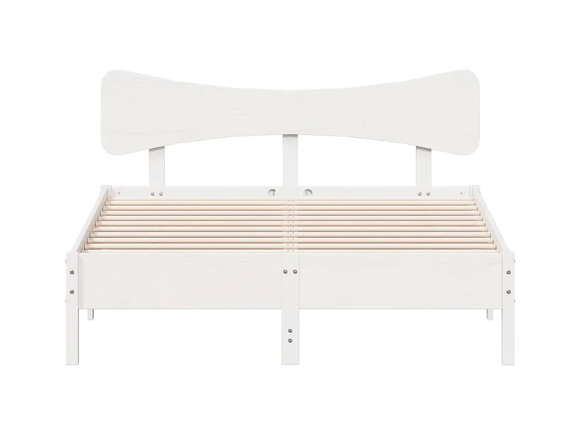 Cadre de lit sans matelas blanc 150x200 cm bois de pin massif