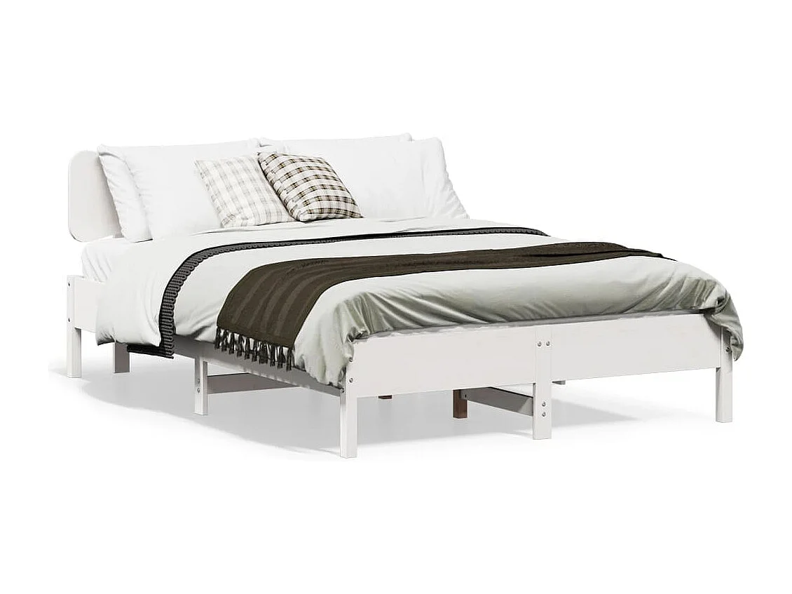 Bedframe zonder matras massief grenenhout wit 150x200 cm