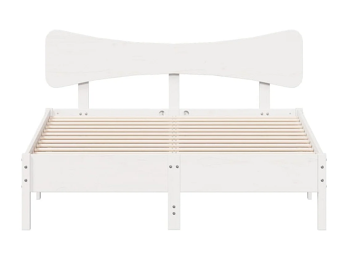 Bedframe zonder matras massief grenenhout wit 150x200 cm