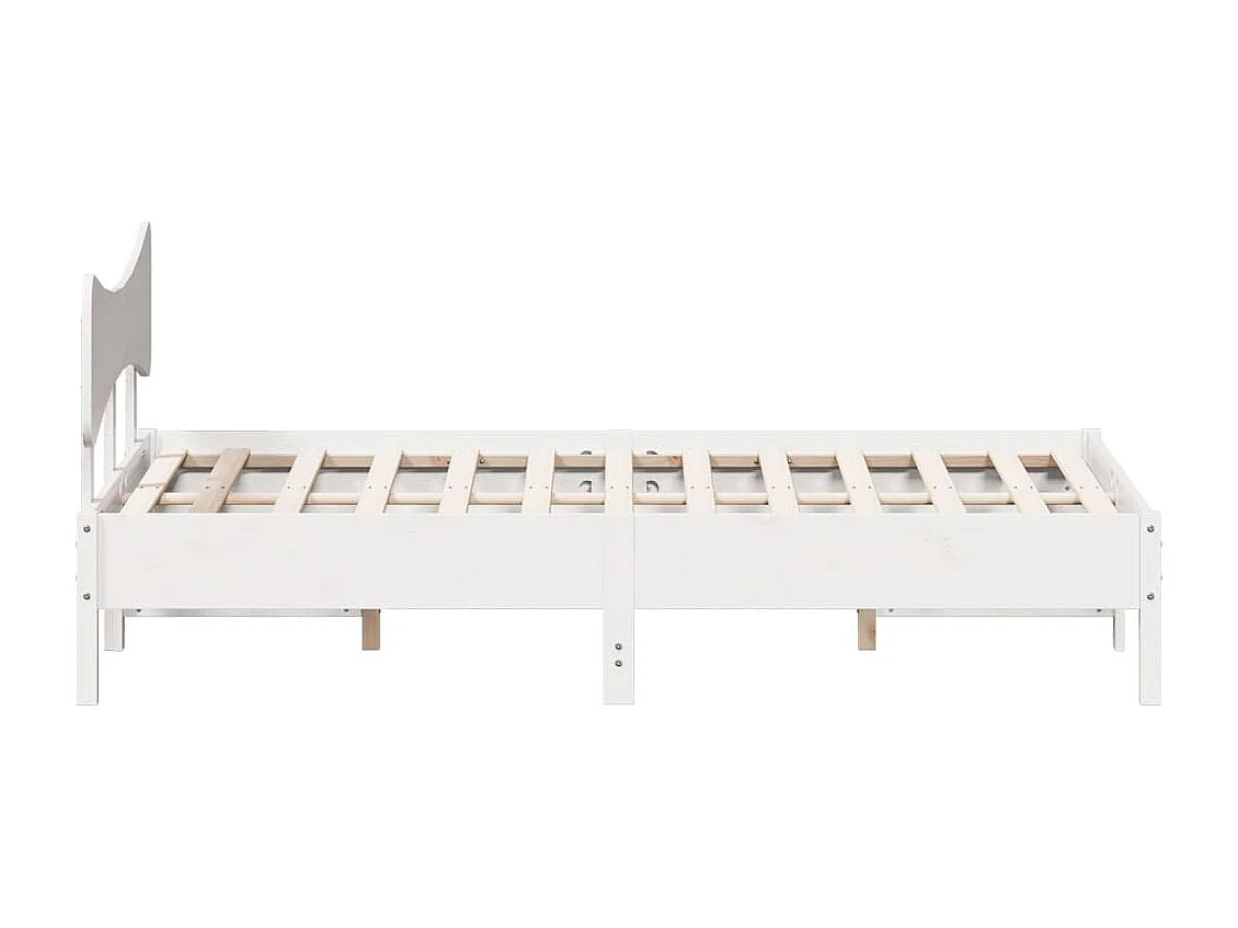 Bedframe zonder matras massief grenenhout wit 150x200 cm