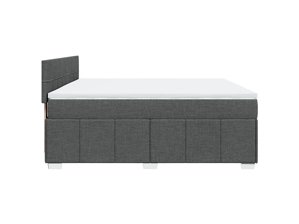 Cama box spring con colchón tela gris oscuro 200x200 cm