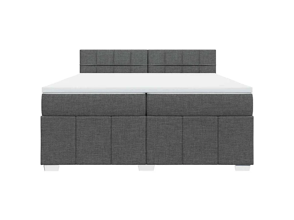 Boxspring met matras stof donkergrijs 200x200 cm