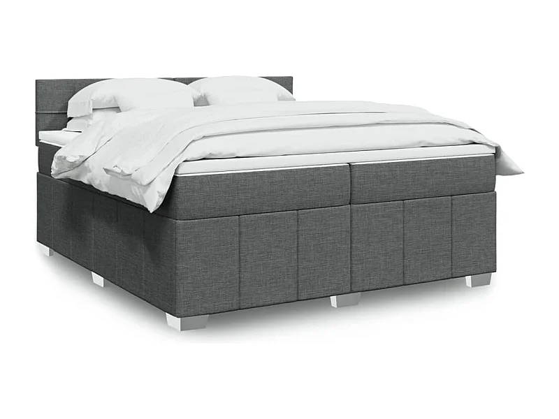 Boxspringbett mit Matratze Dunkelgrau 200x200 cm Stoff
