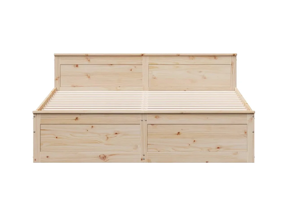 Cadre de lit sans matelas avec tête de lit 200x200 cm bois pin