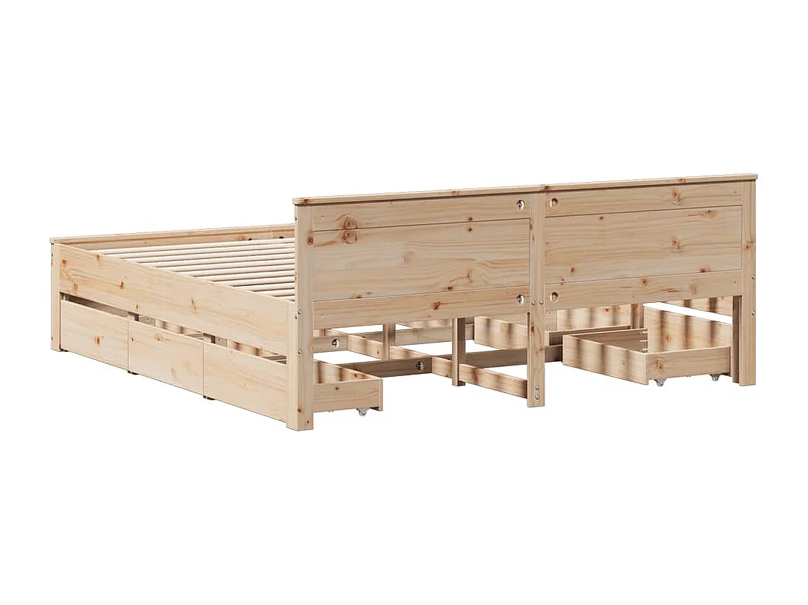 Giroletto senza Materasso con Testiera 200x200 cm Massello Pino
