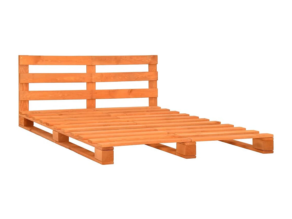 Palettenbett Braun Massivholz Kiefer 200×200 cm