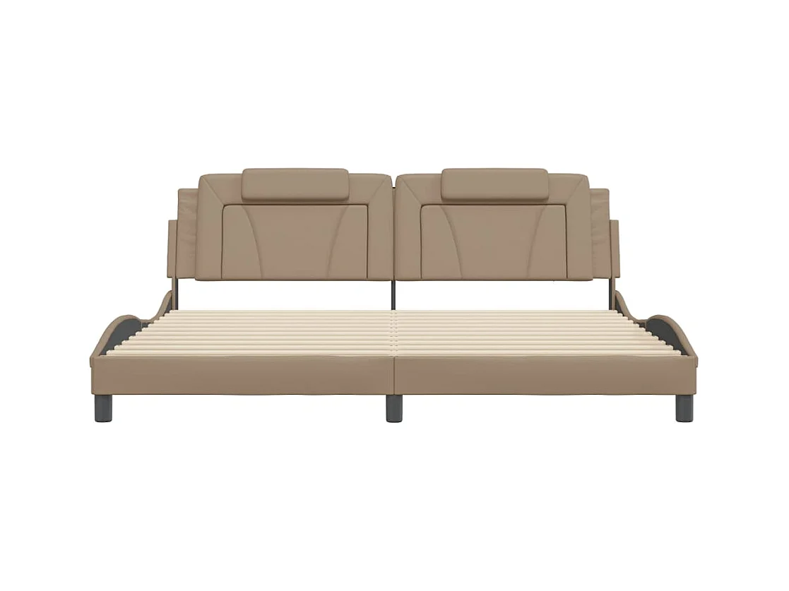 Cadre de lit Viana avec LED sans matelas cappuccino 200x200 cm