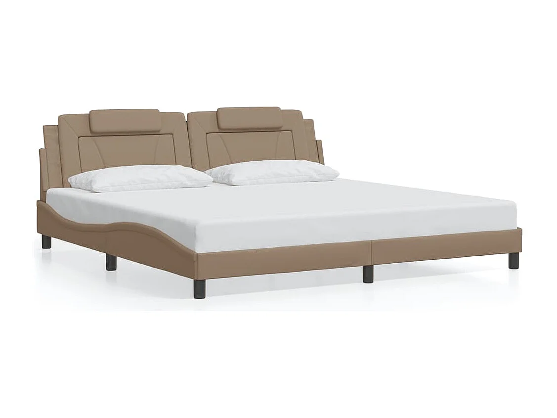 Cadre de lit Viana avec LED sans matelas cappuccino 200x200 cm