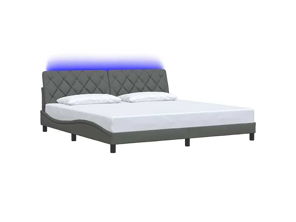Giroletto con LED senza Materasso 200x200 cm Tessuto